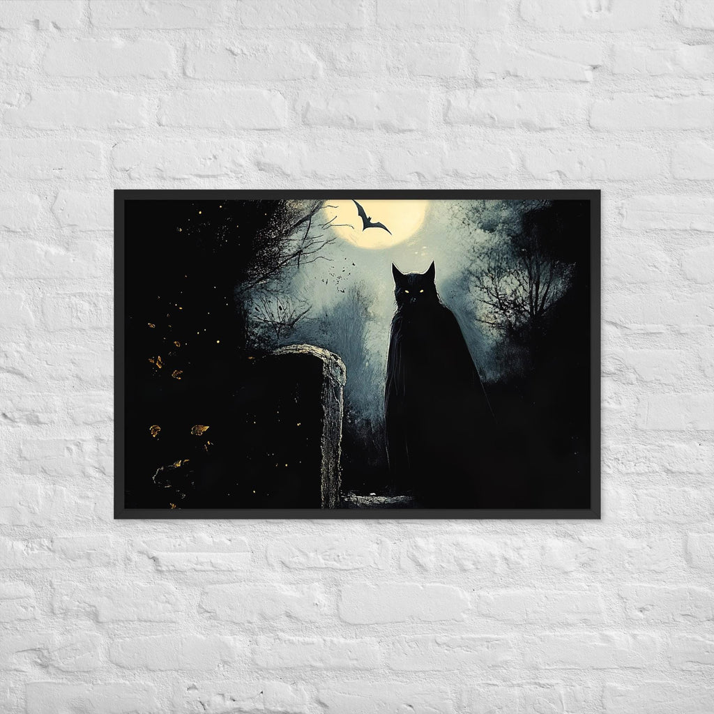 Lingering Guests- Framed Poster: Gothic Halloween Wall Art