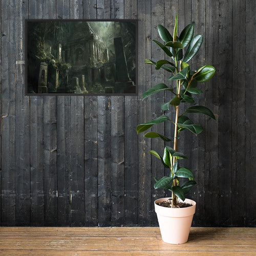 Ancient Temple Framed Poster: Thick Matte Paper, Black Frame