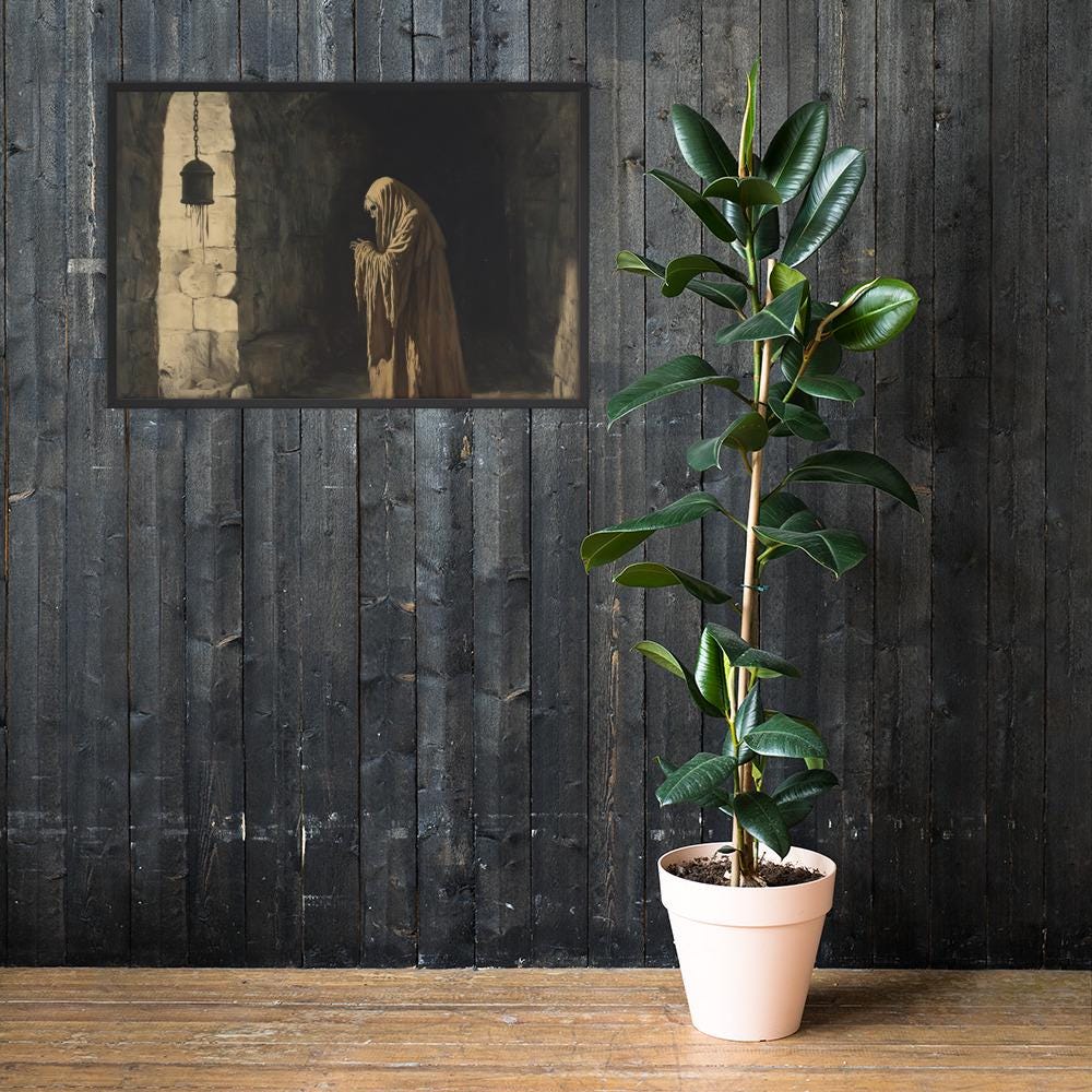 Dungeon Grim Reaper Framed Poster: Gothic Home Decor