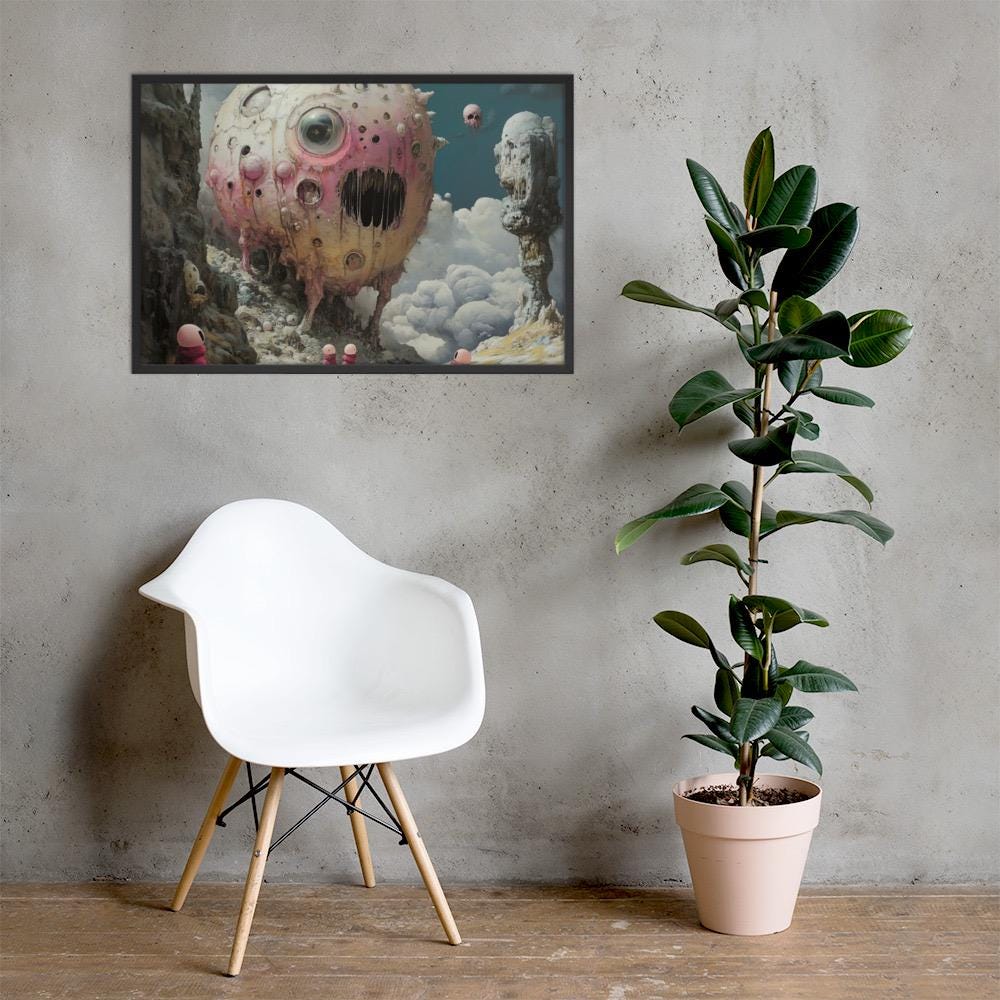 Vida Loca Framed Poster: Surrealist Sci-Fi Art Print