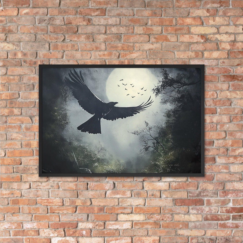 Raven in Hollow Woods Framed Poster: Gothic Wall Art