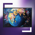 Vibrant World Map Framed Poster: Colorful Earth Art