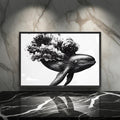 Lucid Whale Framed Poster: Space Galaxy Art Print